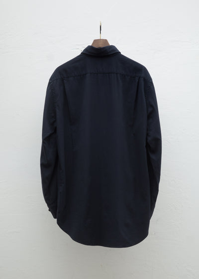 ZIIIN ”BEARSLEY"LONG POINT COLLAR SHIRT 硫化染 ORGANIC COTTON