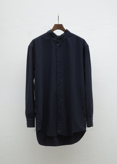 ZIIIN KAFKA STAND COLLAR GATHER SHIRT 硫化染 ORGANIC COTTON ORGANIC COTTON