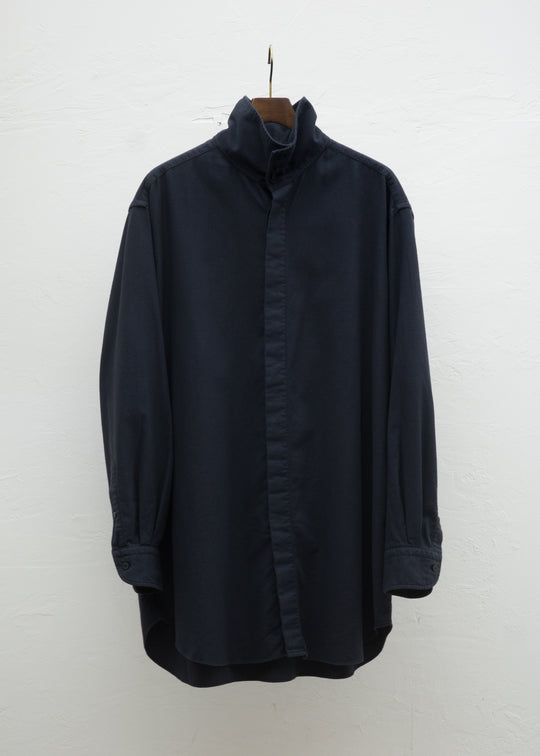 ZIIIN """"""""""""""""""""OSCAR"""""""""""""""""""" HIGH NECK COLLAR SHIRT Sulfur dyed ORGANIC COTTON