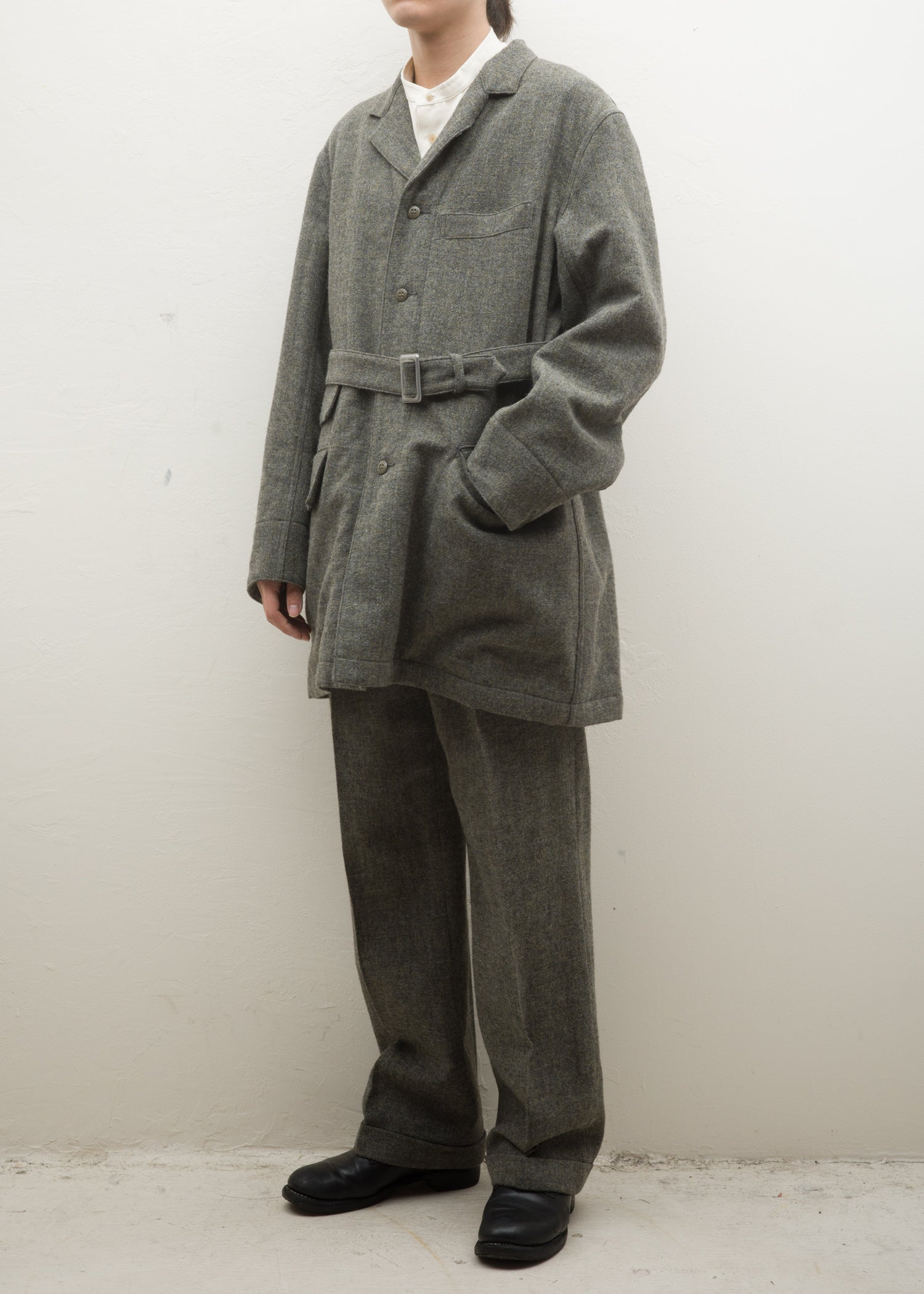 Taiga Takahashi LOT.201 WORK TROUSERS / MELANGE GRAY