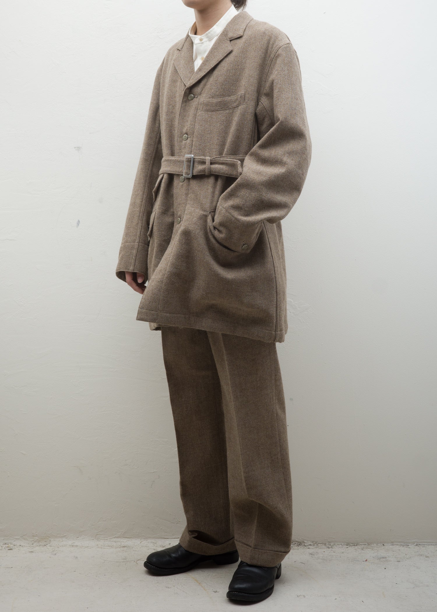 Taiga Takahashi LOT.201 WORK TROUSERS / MELANGE BEIGE