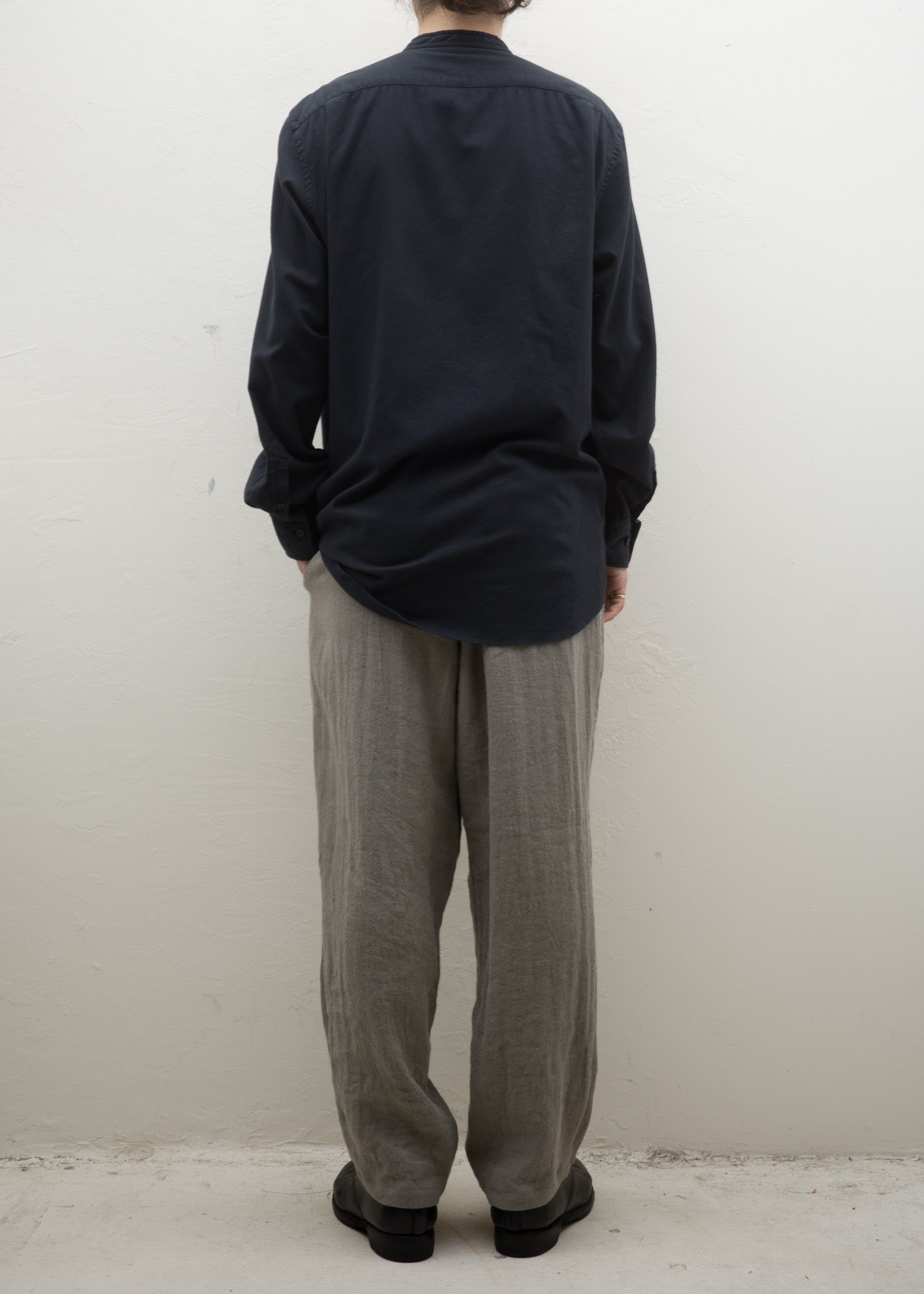 ZIIIN """"""""KOHBOU"""""""" HENRY NECK SHIRT 硫化染 ORGANIC COTTON