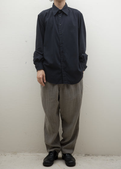 ZIIIN ”BEARSLEY"LONG POINT COLLAR SHIRT 硫化染 ORGANIC COTTON