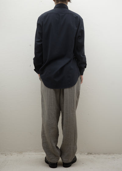 ZIIIN ”BEARSLEY"LONG POINT COLLAR SHIRT 硫化染 ORGANIC COTTON
