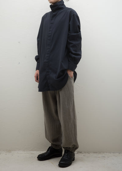ZIIIN """"""""""""""""""""OSCAR"""""""""""""""""""" HIGH NECK COLLAR SHIRT Sulfur dyed ORGANIC COTTON