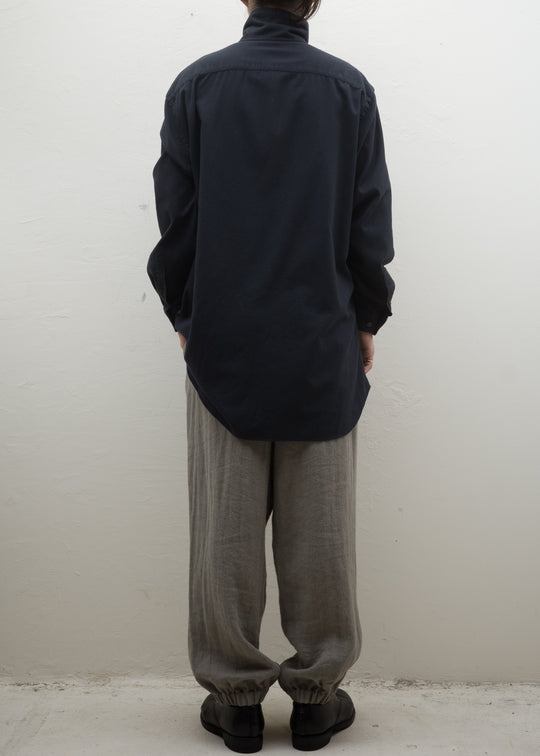 ZIIIN """"""""""""""""""""OSCAR"""""""""""""""""""" HIGH NECK COLLAR SHIRT Sulfur dyed ORGANIC COTTON