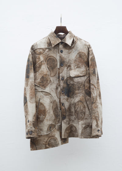 ZIGGY CHEN GEOMETRIC PATCHWORK SHIRT