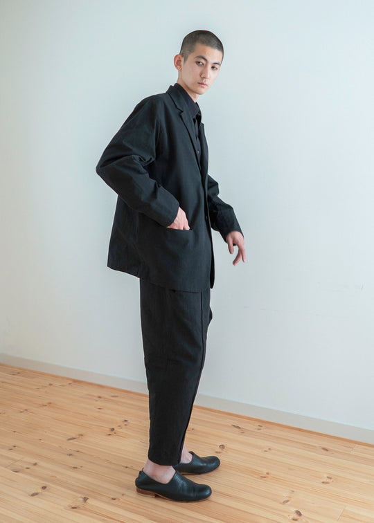 ZIIIN """"GIOVANNI"""" UNCONSTRUCTED JACKET / BLACK