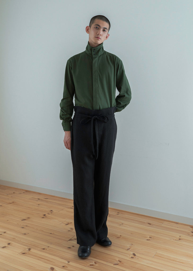 ZIIIN """"""""OSCAR"""""""" HIGH NECK COLLAR SHIRT / KHAKI