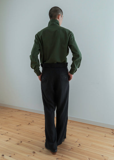 ZIIIN """"""""OSCAR"""""""" HIGH NECK COLLAR SHIRT / KHAKI