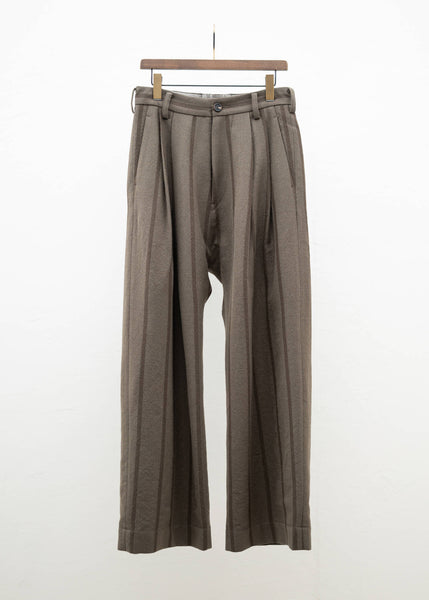 ZIGGY CHEN FRONT PLEATS WIDE TROUSERS