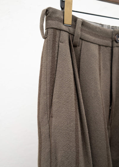 ZIGGY CHEN FRONT PLEATS WIDE TROUSERS