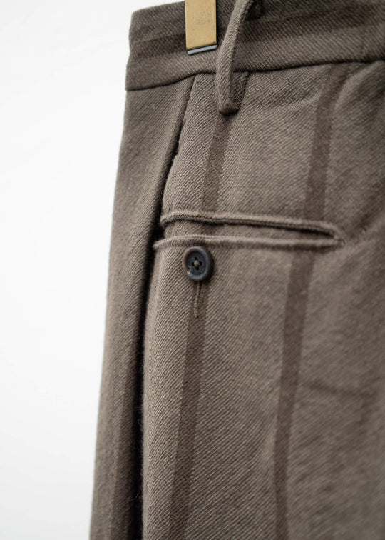 ZIGGY CHEN FRONT PLEATS WIDE TROUSERS