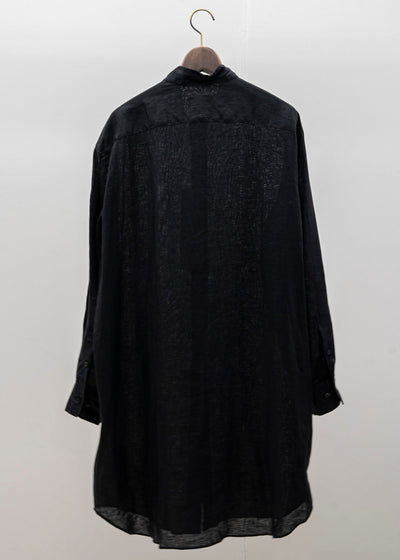 ZIIIN "ANGO" LONG LINEN SHIRT / BLACK