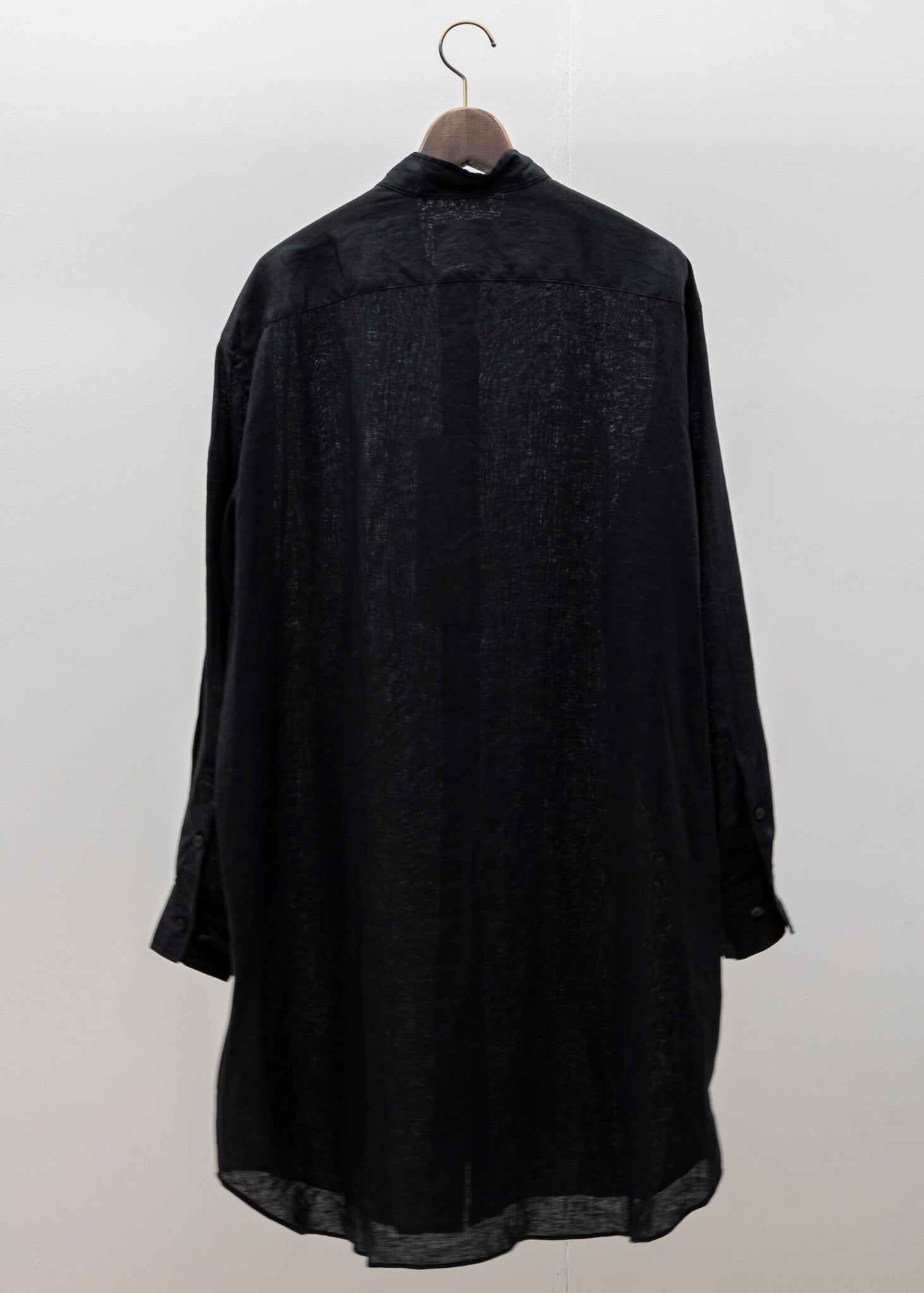 "ANGO" LONG LINEN SHIRT / BLACK