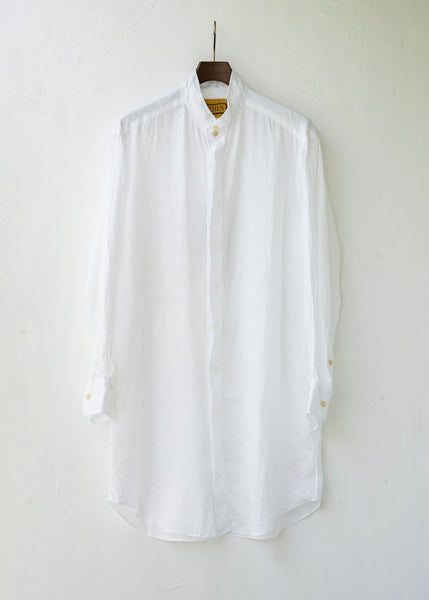 """"""""ANGO"""""""" LONG LINEN SHIRT / WHITE