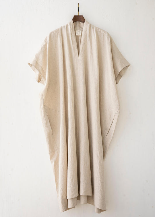 JAN-JAN VAN ESSCHE / "TUNIC#28" NATURAL MELE LINEN/SILK SHIRTING