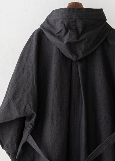 JAN-JAN VAN ESSCHE / "PARKA#8" ANTHRACITE RAMIE/LINEN TWILL
