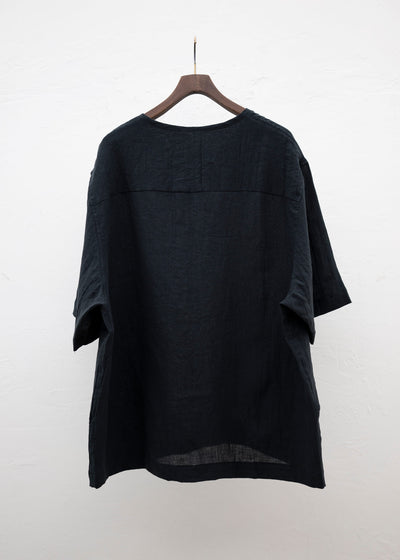 ZIIIN "AVENO" ONE POCKET LOOSE TUNIC / BLACK