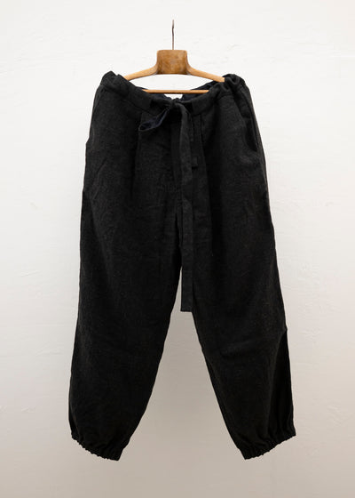 ZIIIN "DARMA" 3 TUCK WIDE PANT / BROWN BLACK