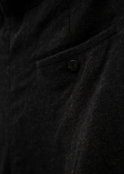 ZIIIN "DARMA" 3 TUCK WIDE PANT / BROWN BLACK