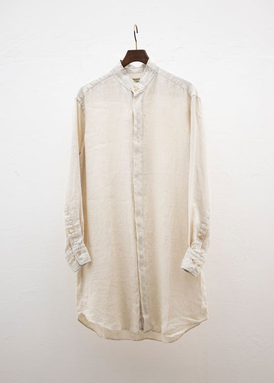 ZIIIN ANGO Sulfur dyed Brushed linen Long shirt / KINARI