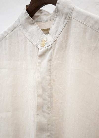 ZIIIN ANGO 硫化染 Brushed linen Long shirt / KINARI
