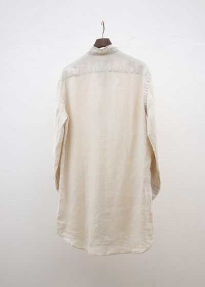 ZIIIN ANGO 硫化染 Brushed linen Long shirt / KINARI