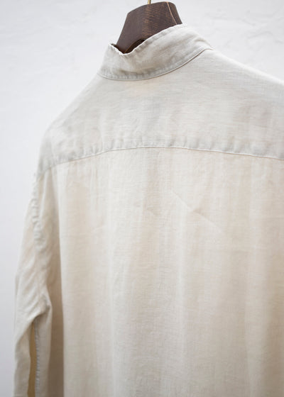 ZIIIN ANGO 硫化染 Brushed linen Long shirt / KINARI