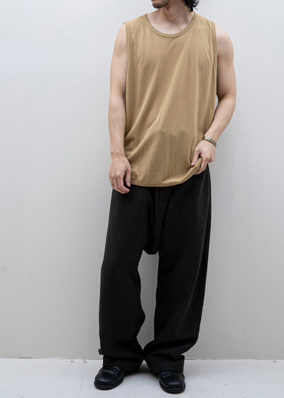 JAN-JAN VAN ESSCHE / "TANKTOP#16" MUSTARD WASHI/COTTON JERSEY