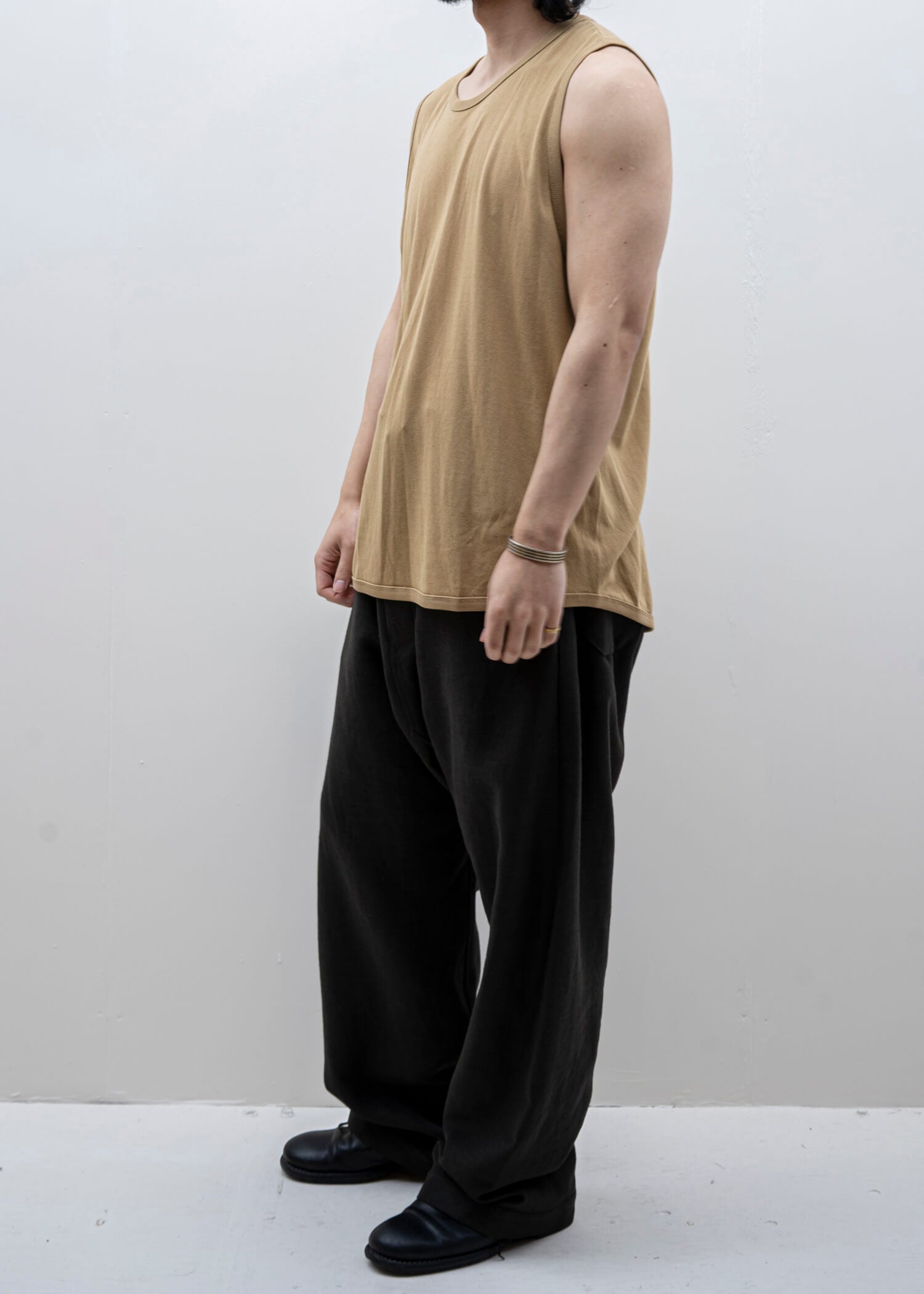 JAN-JAN VAN ESSCHE / "TANKTOP#16" 芥末和棉/棉质运动衫