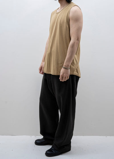 JAN-JAN VAN ESSCHE / "TANKTOP#16" MUSTARD WASHI/COTTON JERSEY