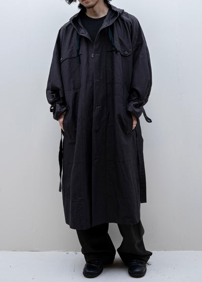 JAN-JAN VAN ESSCHE / "PARKA#8" INK RAMIE/COTTON BATIST