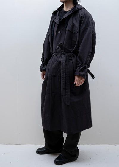 JAN-JAN VAN ESSCHE / "PARKA#8" INK RAMIE/COTTON BATIST