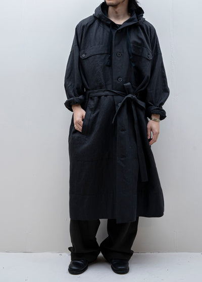 JAN-JAN VAN ESSCHE / "PARKA#8" ANTHRACITE RAMIE/LINEN TWILL
