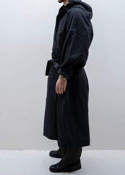 JAN-JAN VAN ESSCHE / "PARKA#8" ANTHRACITE RAMIE/LINEN TWILL