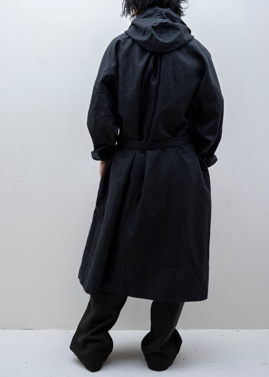JAN-JAN VAN ESSCHE / "PARKA#8" ANTHRACITE RAMIE/LINEN TWILL