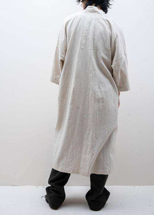 JAN-JAN VAN ESSCHE / "KIMONO#8" NATURAL MELE LI/SE SHIRTING