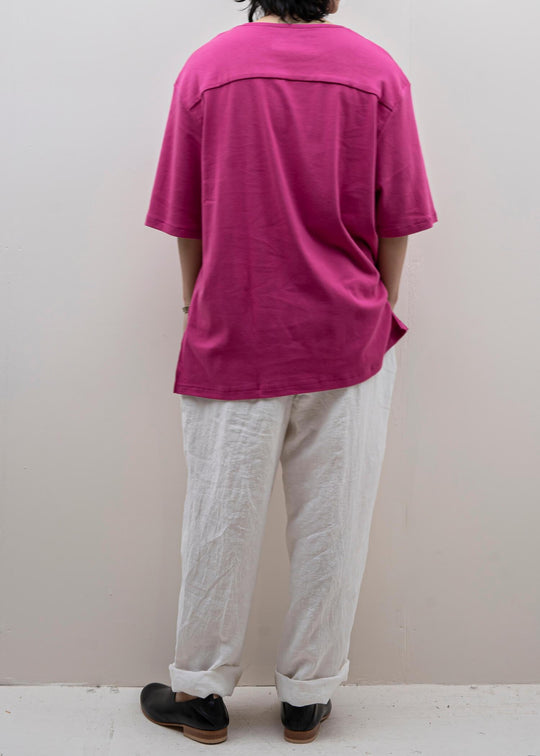 ZIIIN FAUST One Pocket Loose Tee / BERRY