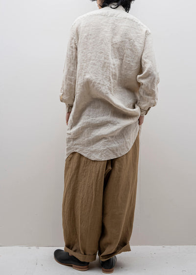 ZIIIN ANGO 硫化染 Brushed linen Long shirt / KINARI