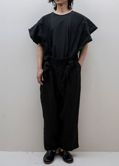 ZIIIN / "UKA" See Through One Pocket Loose Tunic / BLACK