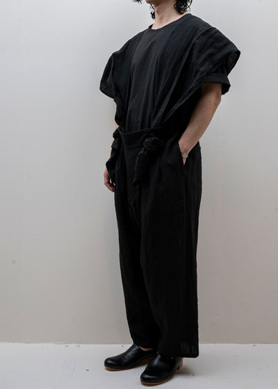 ZIIIN / "UKA" See Through One Pocket Loose Tunic / BLACK