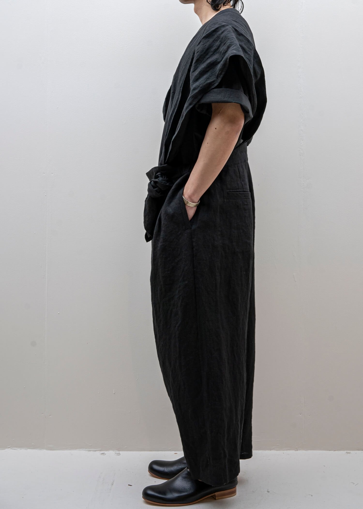 ZIIIN / "TENGU" Suspenders BONTAN Pants / BLACK