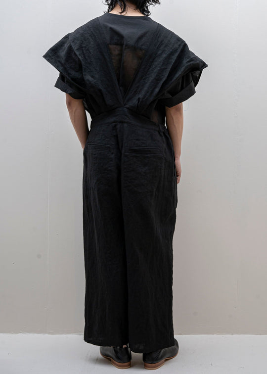 ZIIIN / "UKA" See Through One Pocket Loose Tunic / BLACK