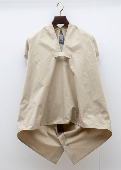 HED MAYNER / SLEEVELESS BUTTON SHIRT / BEIGE COTTON
