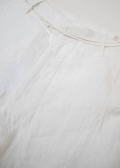 HED MAYNER / BELTED PANT / WHITE LINEN