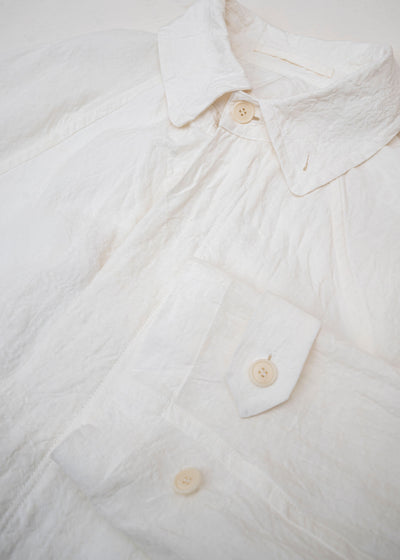 HED MAYNER / TRENCH COAT / WHITE LINEN