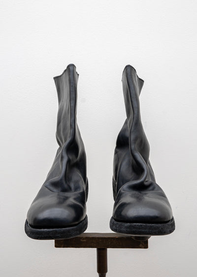 GUIDI / "788Z" BACK ZIP MID BOOT / HORSE FULL GRAIN / THICK SOLE LEATHER / BLKT / BLACK