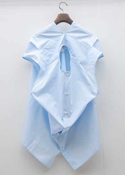 HED MAYNER / SLEEVELESS BUTTON SHIRT / BABY BLUE