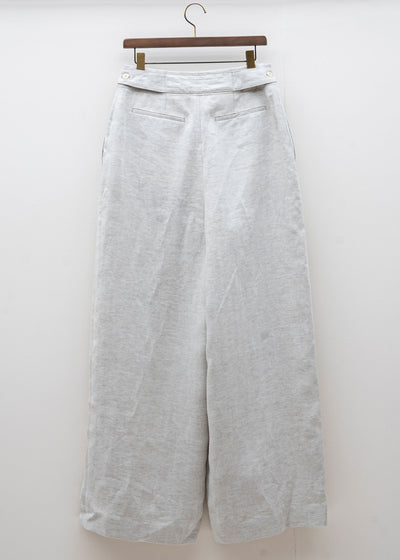 HED MAYNER / BELTED PANT / ECRU HERRINGBONE LINEN